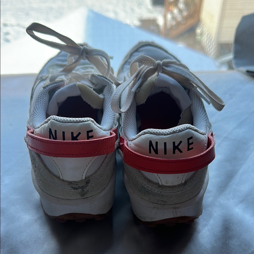 Nike White and Red Sneakers with Animal Print - Picture 3 of 4